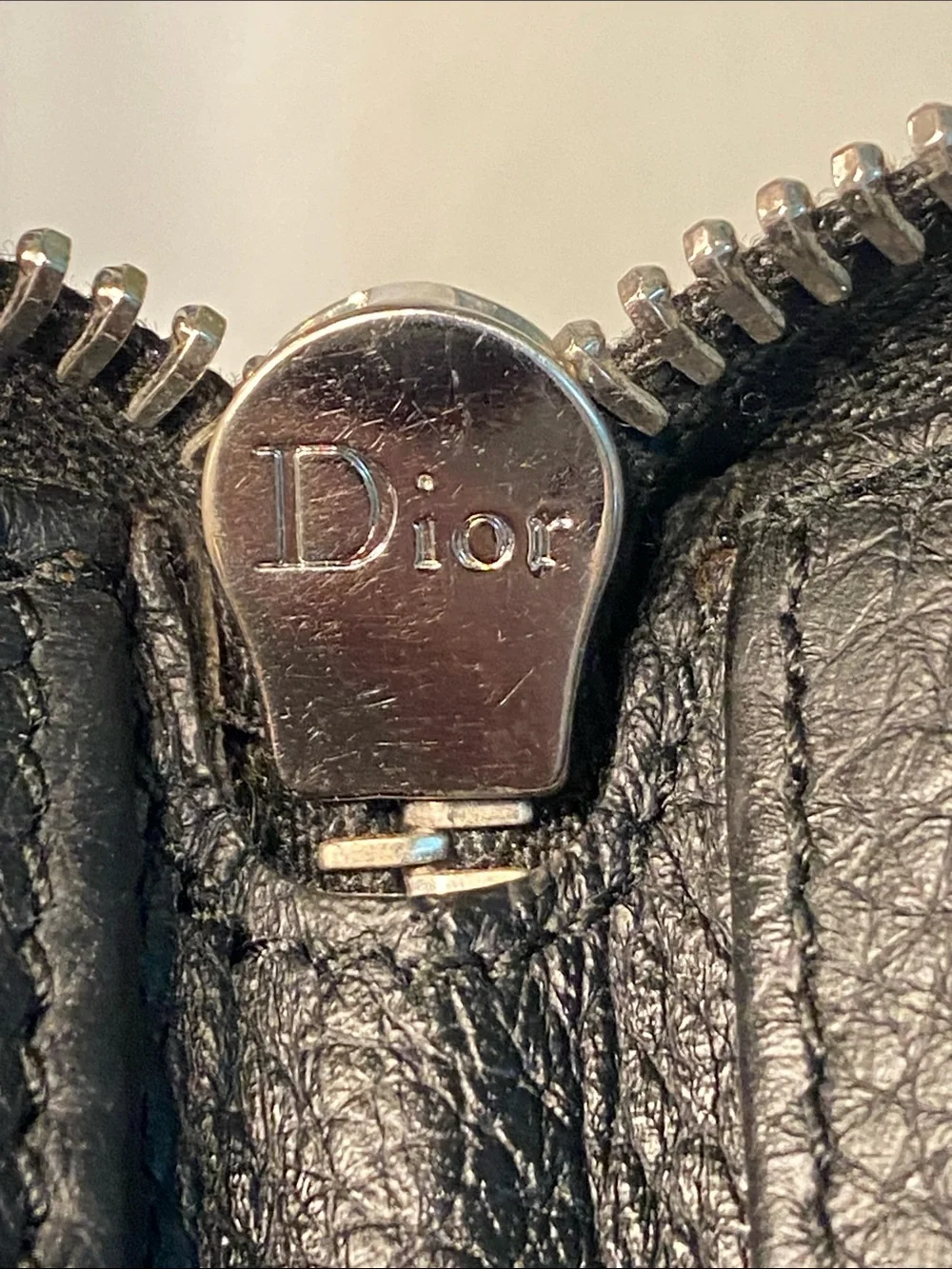 DIOR HOMME Grained Leather Double Zip Travel Organizer
